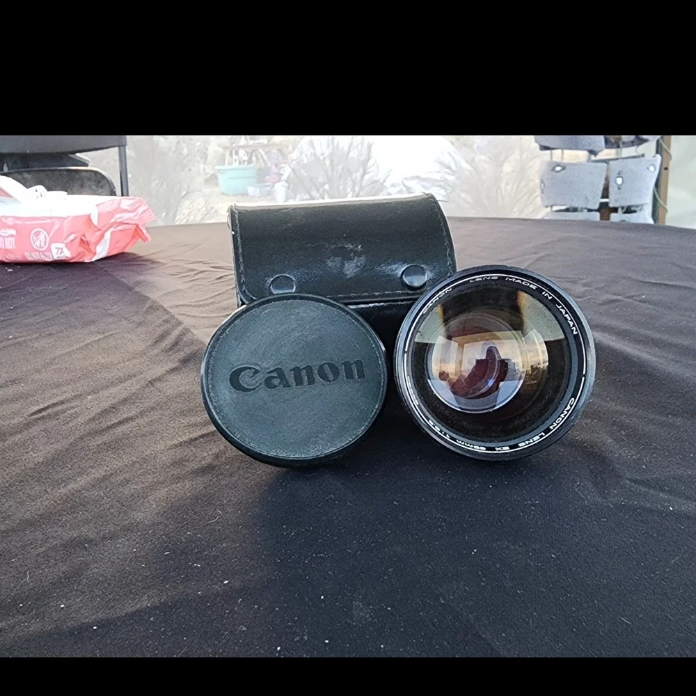 Vintage Canon EX 95 mm 1 3:5 Lens Made In Japan With Case and T65 Lens Hood